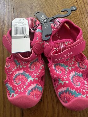 New Nautica Rubber Beach Pool Shoes Girl Size 10 Pink